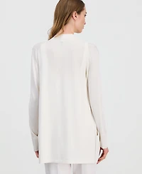 Anne Klein Women's Open-Front Rib Pocket Cardigan