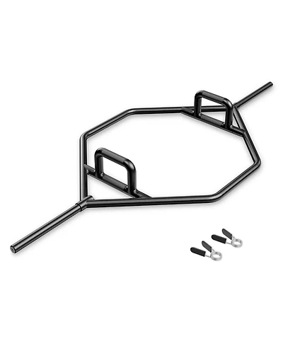 Skonyon Olympic Hex Trap Bar with 2 Spring Collars and Foldable Handle