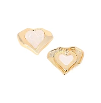 Women's The Coeur-Edge Stud Earrings - California Gold