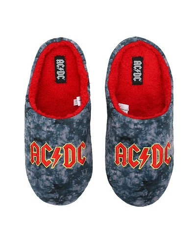 Ac/Dc Men's Embroidered logo Tie-Dye Scuff Slippers-Medium