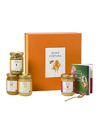 Uncommon Goods Taste of Italy Naturally Infused Raw Honey Gift Set, 4 Jars, 6.7 oz Each