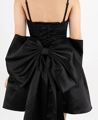 Dear Moon Juniors' Cowl Neck Bow Back Dress