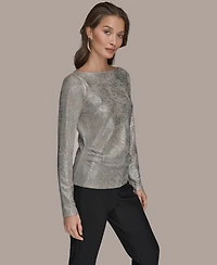 Donna Karan New York Women's Long-Sleeve Foil Top