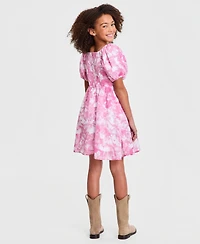 abercrombie kids Girls' Square Neck Puff Sleeve Dress