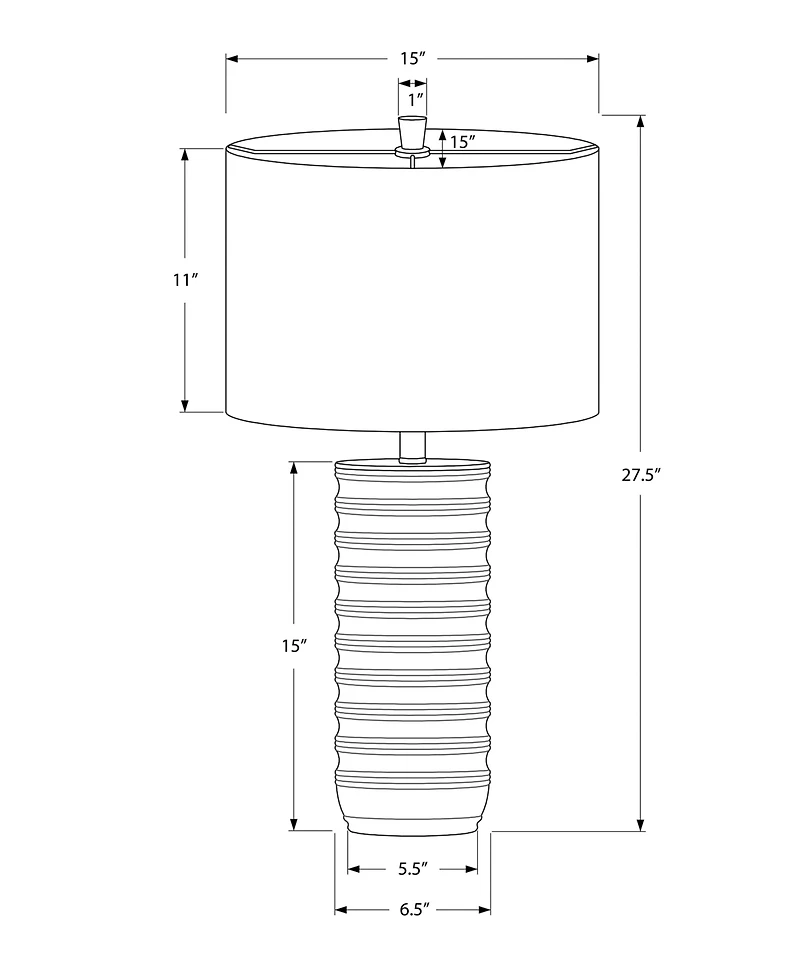 Monarch Specialties Lighting 28" Plastic Table Lamp