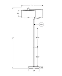Monarch Specialties Lighting 61" Metal Floor Lamp