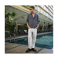 Campus Sutra Men's Charcoal Grey BiGraph-Check Shirt