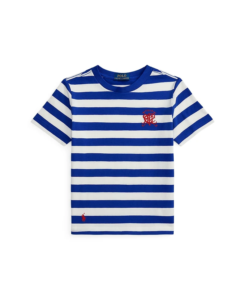 Polo Ralph Lauren Boys 2-7 Crest Striped Cotton Tee