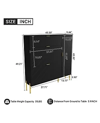 Clihome Shoe Cabinet Storage for Entryway, Modern Rack with 3 Flip Drawers & Side