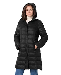 Woman Within Plus Long Packable Puffer Jacket