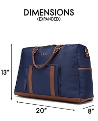Elle Luxe Journey 13" Twill and Faux Leather Weekender Duffel Bag