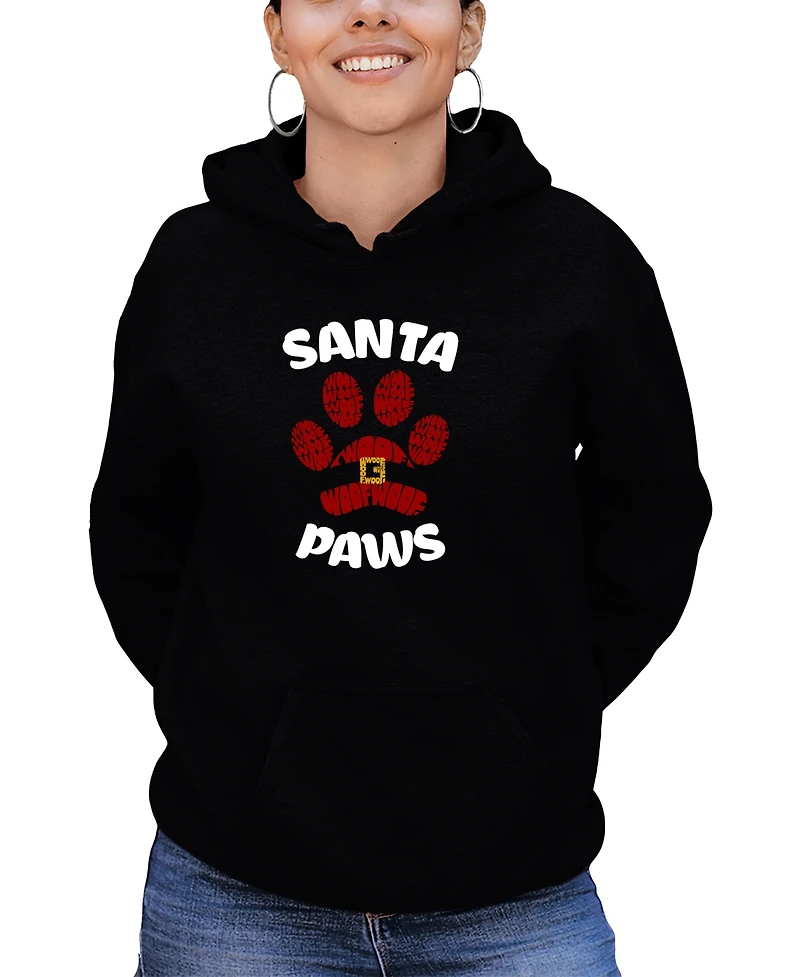 La Pop Art Women's Santa Paws Word Long Sleeve Sweatshirt