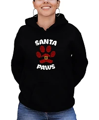 La Pop Art Women's Santa Paws Word Long Sleeve Sweatshirt