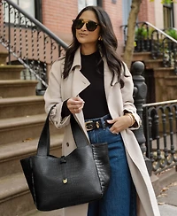 GiGi New York Mercer Embossed Croc Leather Tote Bag