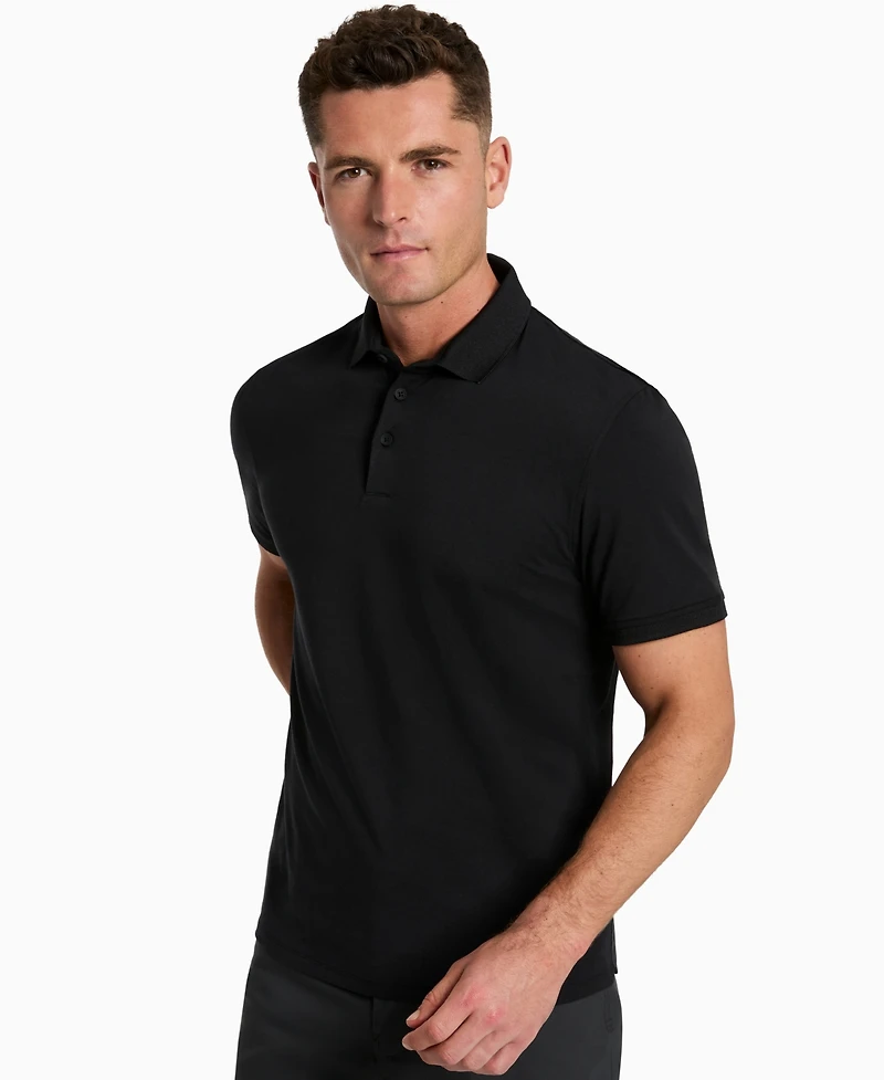 Kenneth Cole Men's Solid Button Placket Polo Shirt