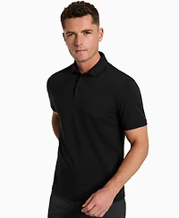 Kenneth Cole Men's Solid Button Placket Polo Shirt