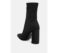 bobbettes block heeled microfiber boot