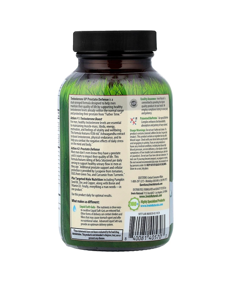 Irwin Naturals Testosterone Up Prostate Defense Dual-Action