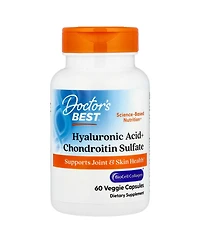 Doctor's Best Hyaluronic Acid + Chondroitin Sulfate with BioCell Collagen - 60 Veggie Caps