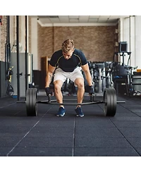 Skonyon Olympic Hex Trap Bar with 2 Spring Collars and Foldable Handle