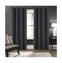 Rt Designers Collection Barron 100% Blackout Grommet Curtain Panel 54" x 90" Charcoal