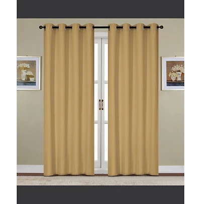 Rt Designers Collection Kennedy Grommet Curtain Panel 54" x Gold