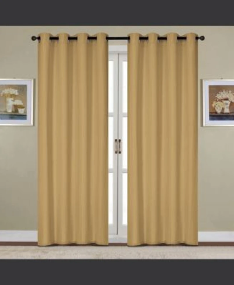 Rt Designers Collection Kennedy Grommet Curtain Panel 54 X22 X Gold