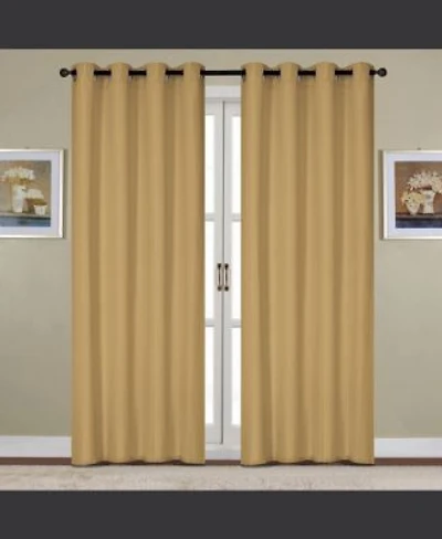 Rt Designers Collection Kennedy Grommet Curtain Panel 54 X22 X Gold