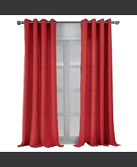 Rt Designers Collection Cole Textured Grommet Room Darkening Curtain Panel 54" x Red