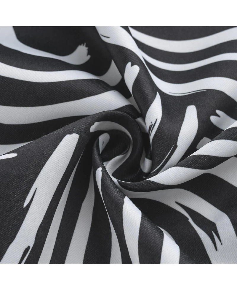 Rt Designer Collection Ashton Printed Blackout Luxurious Decorative Grommet Curtain Panel 54" x 84" Black