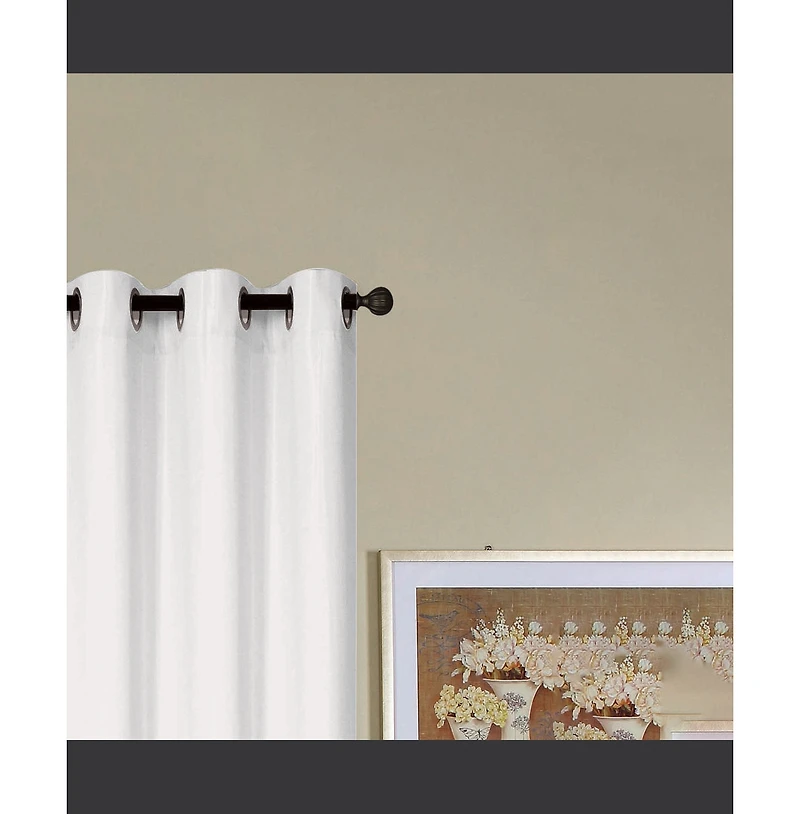 Rt Designers Collection Kennedy Grommet Curtain Panel 54" x White