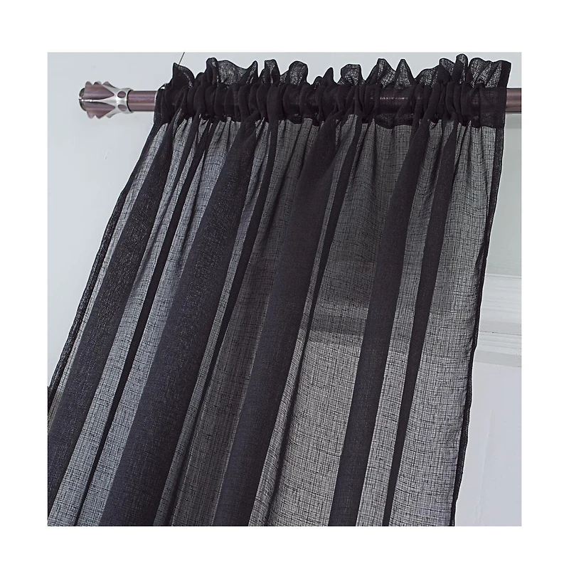 Rt Designers Collection Astro Textured Rod Pocket Curtain Panel 54" x 90" Black
