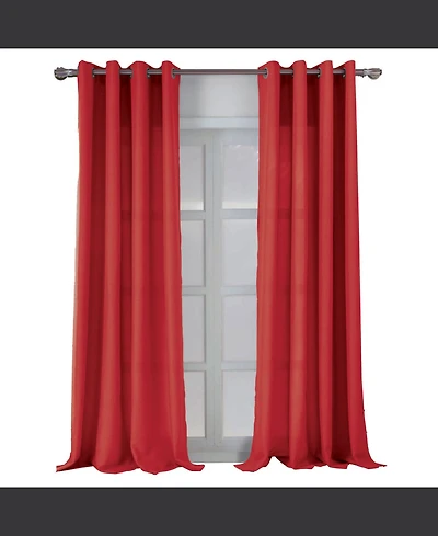Rt Designers Collection Cole Textured Grommet Room Darkening Curtain Panel 54" x Red