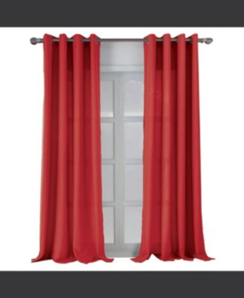 Rt Designers Collection Cole Textured Grommet Room Darkening Curtain Panel 54 X22 X Red