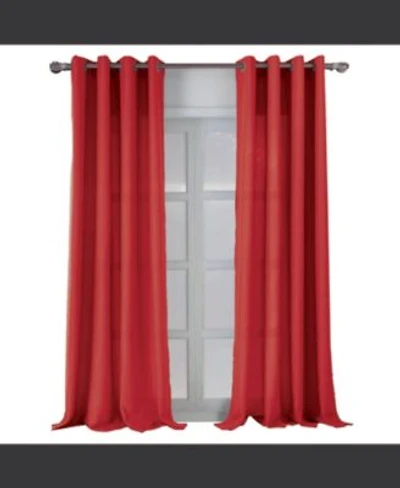 Rt Designers Collection Cole Textured Grommet Room Darkening Curtain Panel 54 X22 X Red