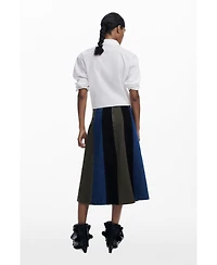 Desigual Women's A-line patchwork midi skirt