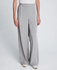 Kenneth Cole Women's Piping Detail Wide-Leg Pants