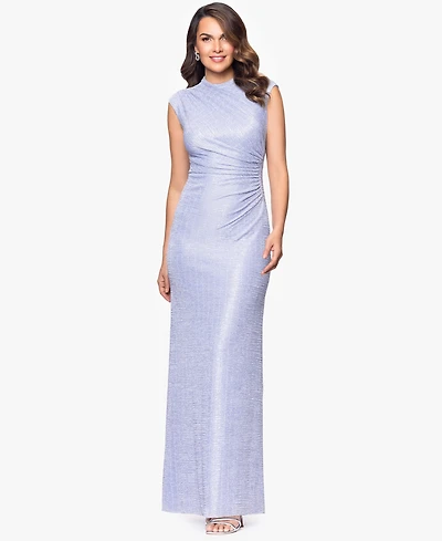 Betsy & Adam Women's Metallic Ruched Gown