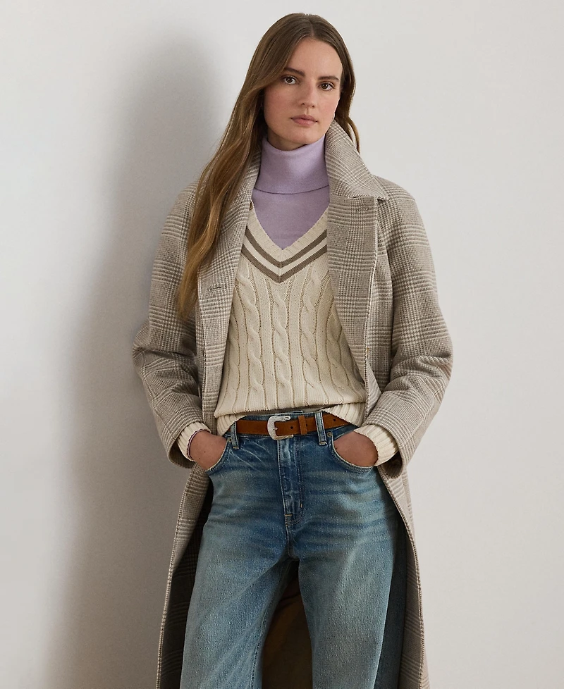 Lauren Ralph Women's Belted Design Long-Sleeve Coat