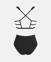 Cupshe Women's Deep V Cowl Neck Ruching Bikini Sets