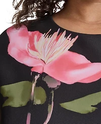 Vince Camuto Plus Jewel Neck Midi Dress