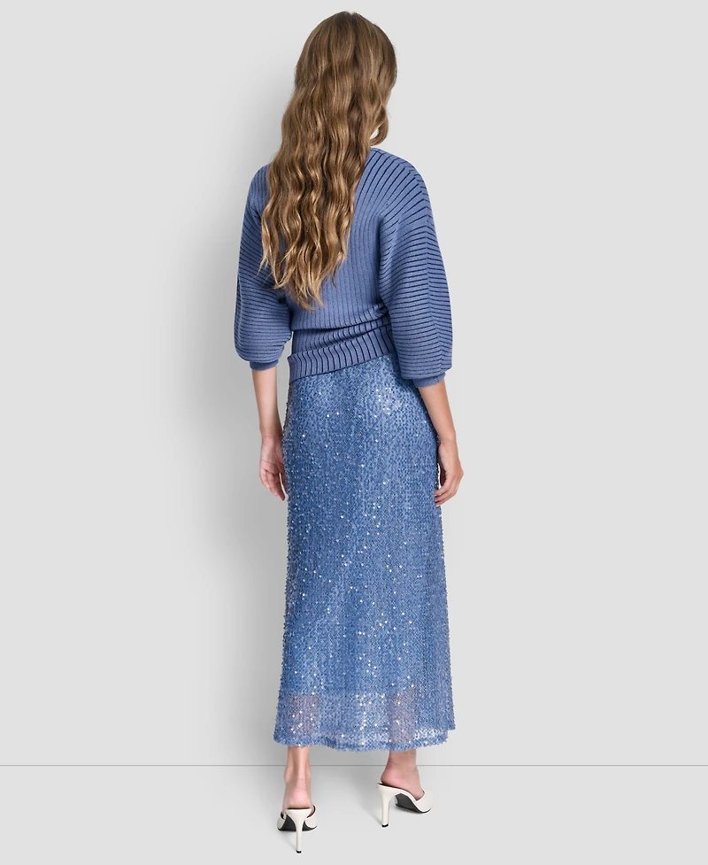 Dkny Women's Pull-On Knit Sequin Skirt