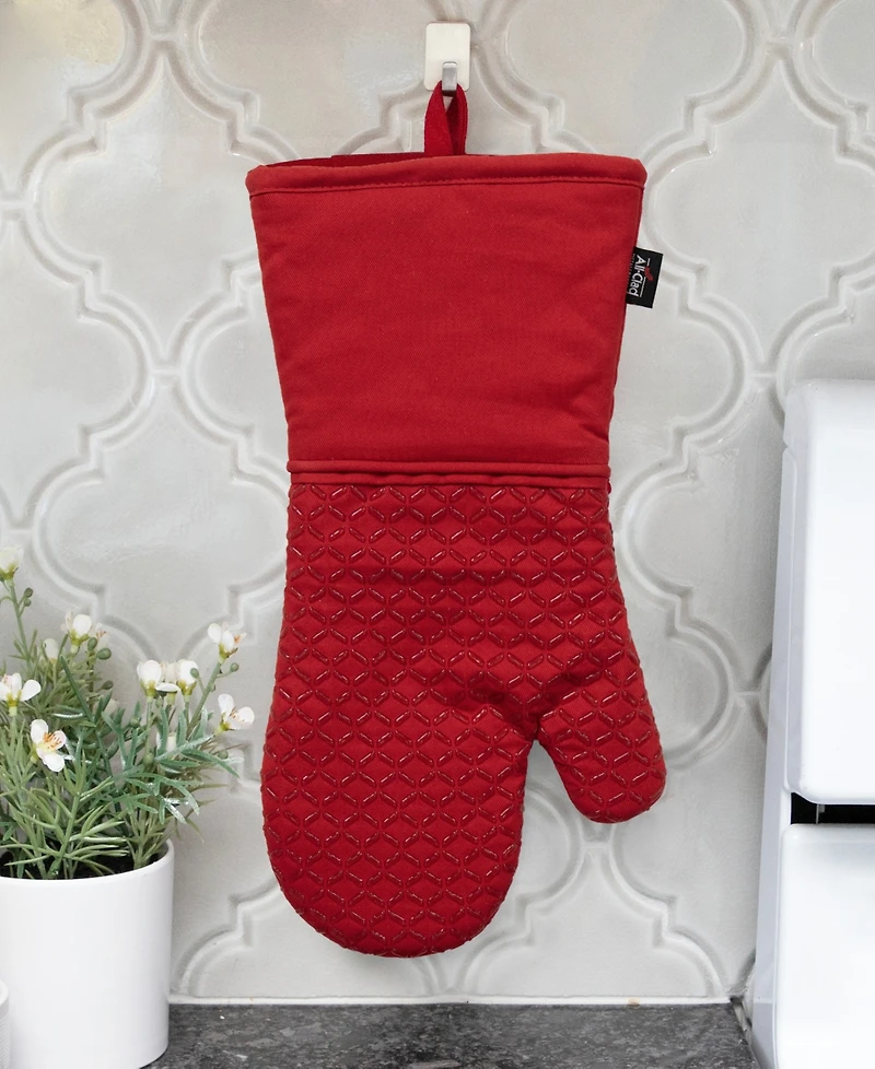 All-Clad Ogee Silicone Printed Cotton Oven Mitt Gloves, Set of 2