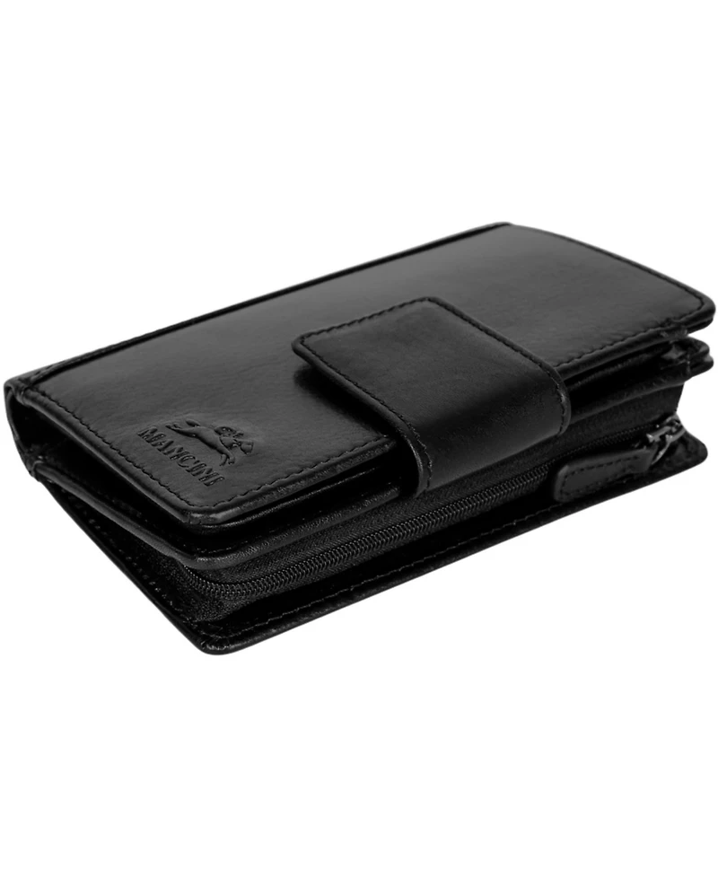 Mancini Pelle D'oro Rfid Secure Snap Trifold Wallet