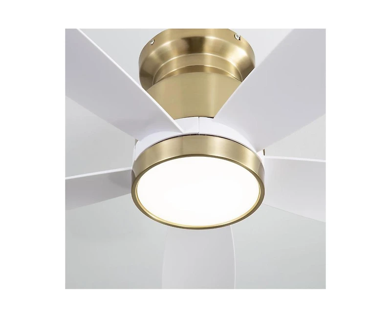 Sofucor 42-inch Modern Golden 5-Blade Ceiling Fan With 6-Speed Adjustable Wind Speed and Light Kit