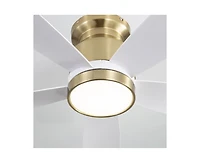 Sofucor 42-inch Modern Golden 5-Blade Ceiling Fan With 6-Speed Adjustable Wind Speed and Light Kit
