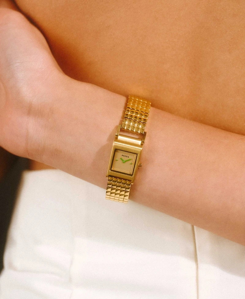 Breda Women's 'Revel' Gold Stainless Steel Bracelet Watch