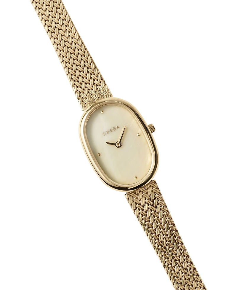 Breda Women's 'Jane Tethered' Gold Mesh Bracelet Watch, 23mm