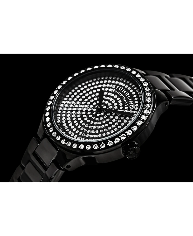 Stuhrling Women s Symphony 683 32mm Quartz Watch, Swarovski Crystal Bezel, Stainless Steel Bracelet, 50M Water Resistant