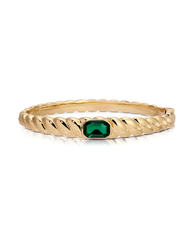Ettika Gold Plated Art Deco Bangle Bracelet